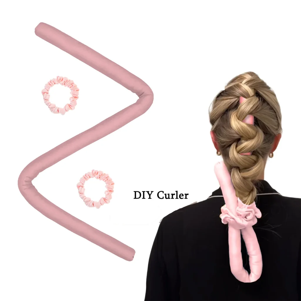 Effortless Overnight Waves with Comfortable Heat-Free Silk Curling Headband Set
