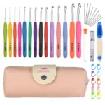 Essential Crochet Hook Set with Stitch Markers for Easy Cotton Yarn Projects